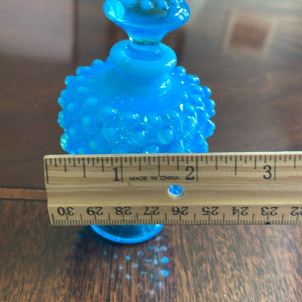 Fenton Blue Opalescent Hobnail Glass cologne Bottle - Picture 10 of 10